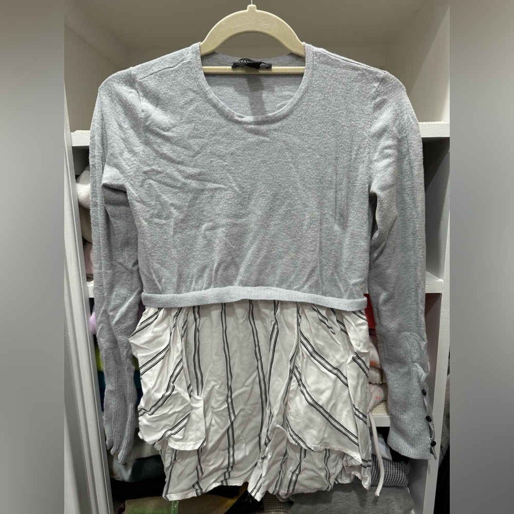 Mixed media maternity sweater